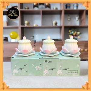 Đồ Thờ Cúng Hoa Sen Đức Hóa Gốm Sứ: Bình Hoa Lư Hương Đĩa Trái Cây Ly Nước đèn dầu bát hương ống cắm nhang mật tông Diệu Tâm