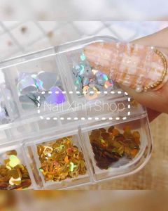 khay kim tuyến ẩn gel bột trang trí làm móng