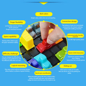 YAFEN Puzzle Traffic Rush Hour Game Childrens Logical Thinking Car Educational Toys Parent-child Parking Lot Toys Desktop Game