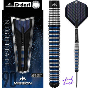 MISSION STEEL TIP DART - 23G/25G M3 TAPER NIGHTFALL 90% Tungsten Steel Darts (ARROW DART KELULI)