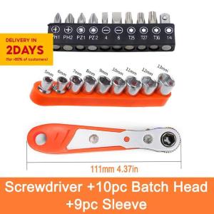 Makute 36 Tooth Carbon Steel Metric Industrial Grade Ratchet Screwdriver 19pcs Screwdriver Heads Wrench 1/4inch (6.35mm) Ratchet Spanner
