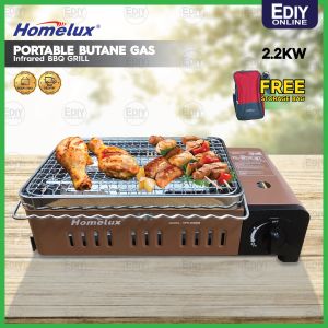 HOMELUX HPB-6006B PORTABLE BUTANE GAS BBQ infrared COOKER STOVE DAPUR Camping Picnic CPG-22 GRILL HPB-8008B iwatani Ediyonline Ediy