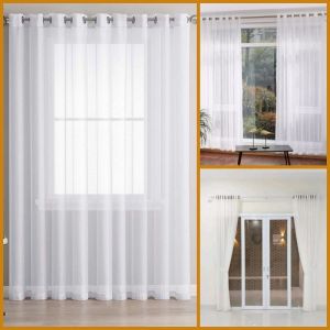 Vitrase Gorden Putih Polos Tebal Bahan Import Model Smokring