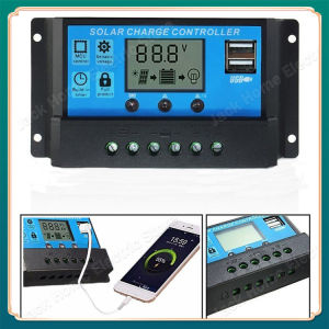 JACK HOME Solar Charge Controller LCD LED Display Solar PWM 12V/24V 10A 20A 30A 50A 60A USB Panel Surya Charge