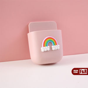 Rak Wadah Tempel Dinding Motif Karakter Lucu Kotak Penyimpanan HP Remote Pena Organizer Serbaguna