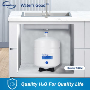 iSpring T32M USA NSF Certified 3.2L Pressurized Water Storage Tank with Ball Valve for Reverse Osmosis RO Systems