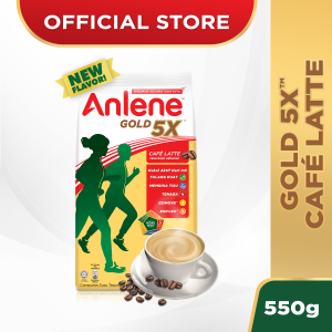 ANLENE Gold 5X High Calcium High Protein Café Latte Milk Powder Susu Tepung 奶粉 (550g)