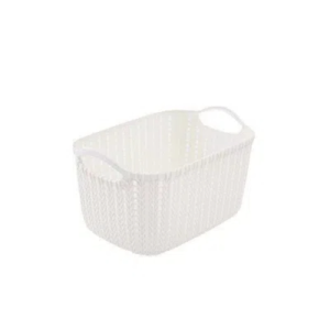 OKKFINE หวายเทียมเทียม กล่องเก็บของสำหรับเก็บ ใหญ่มากๆ พร้อมที่จับ ตะกร้าเก็บของบนโต๊ะ พลาสติกทำจากพลาสติก กรอบเก็บของ ห้องน้ำเสื้อผ้าสกปรก