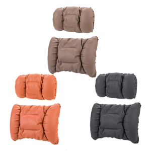 Orthopedic Vehicle Comfort Focused Automotive Pillow Set Ergonomic Head Neck Support With Breathable Synthetic Leather