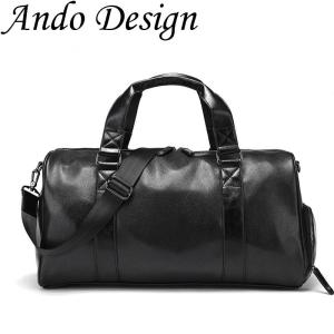 Ando Design Men Duffel Bag For Travel Overnight Weekender Shoulder Bags Pu Leather Large Capacity Durable Business Casual Cool
