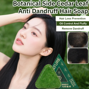 Botanical Side Cedar Leaf Anti Dandruff Hair Soap Pure Handmade Herbal Soap for Healthy Strong and Shiny Hair Long Lasting Freshness