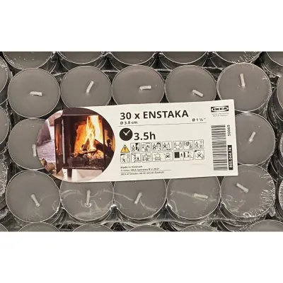 Ikea VINTER Scented Tealight Candle 5 Pcs / 30pcs / Candle in Glass with lid 40h (Lilin Wangi) / Gradvis Candle Holder