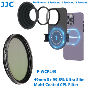 JJC Magnetic Magsafe Lens Filter Kit for MagSafe iPhone 16 15 14 13 Pro/Pro Max with Cellphone 49mm Lens Filter