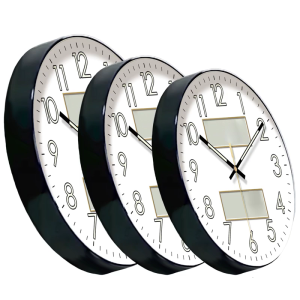 Quiet Power Wall Clock with Glowing Feature Round Desigs with Temperature Humidity Week Display 10in 12in 14in