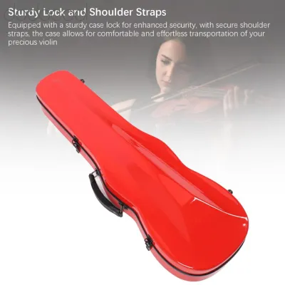 Dodocool Hộp Bảo Vệ Đàn Violin Khóa Chắc Chắn Chống Mòn Hộp Đựng Đàn Violin Nội Thất Mềm Sợi Carbon 2 Giá Đỡ Nơ Cho Kích Thước 4/4 3/4 1/2 1/8