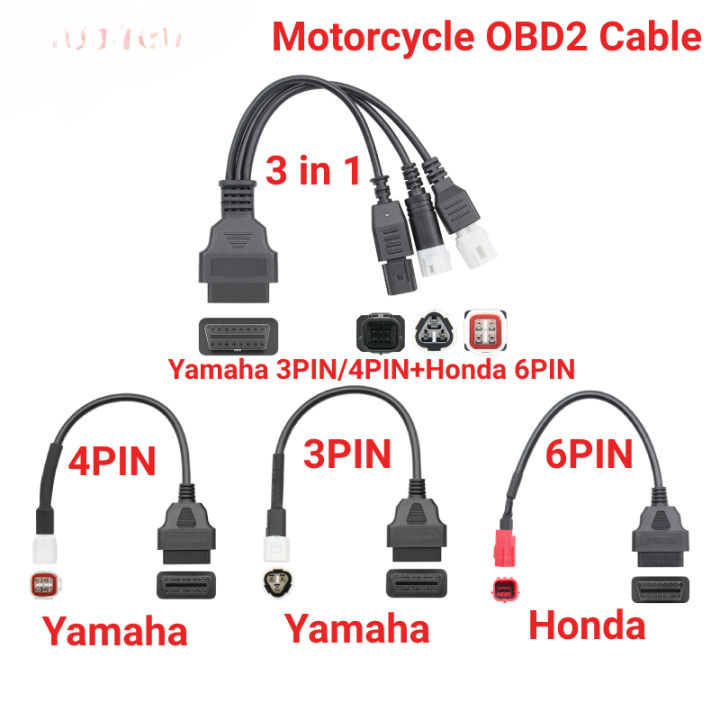 Motorcycle 3 Pin To 16 Pin OBD Adapter OBD2 Diagnostic Cable Connector For Kymco - View #9