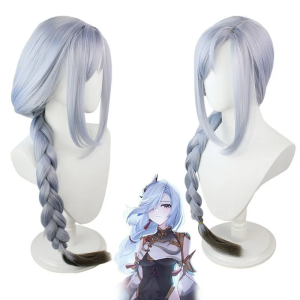 Game Genshin Impact Shenhe Cosplay Costume Jacquard Fabric Wig Full Set Halloween Masquerade Carnival Party Props