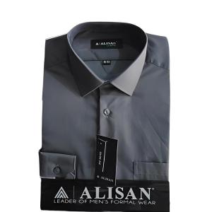 Kemeja Alisan Polos Lengan Panjang Pria Dewasa Tampil Keren & Elegan Slimfit Hitam Distro