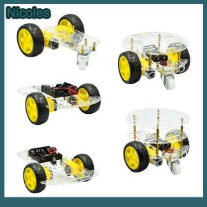 [Nicoles] DIY ชุดติดตามรถหุ่นยนต์อัจฉริยะพร้อมกล่องเข้ารหัสความเร็วกล่องแบตเตอรี่โมดูล4WD 2WD สำหรับ Uno R3