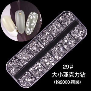 12 Grids/Box 3D Nail Art Crystal Strass Decorations Mixed DIY Hollow Sequins Accessories Nail Art Decoration