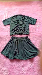 Des Set Lauren setelan rok lokal modis fashionable model kekinian casual