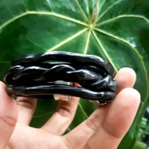 Gelang Akar Bahar Hitam Model C Unik Super Limited Edition Variasi Alpaka
