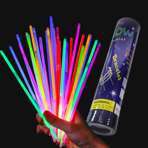 50PCS Multicolor Fluorescent Glow Sticks Toys Bracelets Glowing Stick Bright Christmas Halloween Decorations Party Supplies