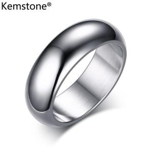 Kemstone 7MM Fashion Simple Smooth Stainless Steel Men Rings