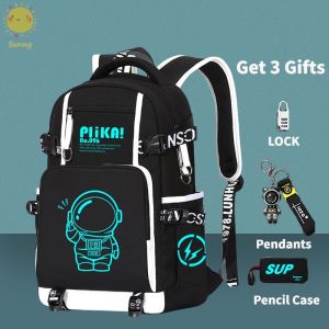 NEW School Bag For Kids Boy Astronaut School Bag Waterproof Backpack 1-6 Grades High Capacity