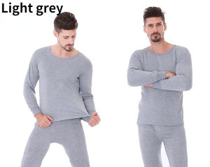 Mens Plush Thermal Innerwear & Underwear Set Autumn and Winter Clothes Cotton Tops and Pants Set