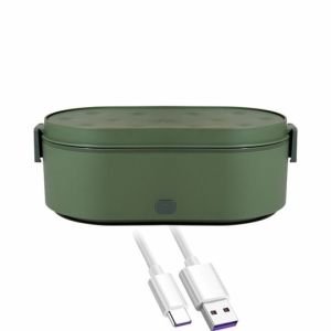 Electric lunch box USB Rechargeable heating and food tool for office workers and travelers. No need for water injection