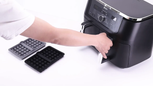 Bộ 2 chảo nướng bánh không dính Bộ khuôn bánh quế silicon với khay nướng bằng silicon tay cầm nhỏ cho chiên bằng không khí và lò nướng