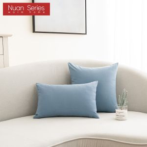 1PC 45x45/30x50cm Modern Decorative Lattice Stripe Throw Pillowcase For Sofa Living Room Blue Cushion Covers Nuan Series