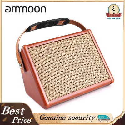 AC-15 15W Portable Acoustic Guitar Amplifier Amp BT Speaker with Microphone Input Supports Volume Bass Treble Control Reverb Effect Built-in Rechargeable Battery