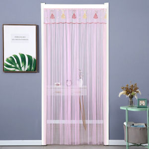 MiaXia Joy ผ้าม่านกั้นห้อง ม่านกันยุงในฤดูร้อนผลิตจากด้ายม่านประตูเส้นเดียวประดับด้วยผ้าลูกไม้ไม่มีเครื่องเจาะสำหรับงานเย็บปักถักร้อยติดผ้าม่านประตูม่านกั้นสัดส่วนสินค้าใหม่ ม่านประตู