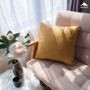 Vỏ Gối Tựa Lưng Giả Da Cao Cấp Phong cách Châu Âu