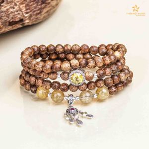 Vòng tay trầm hương chuỗi 108 hạt Nguyện Ước Thiên Mộc Hương trầm tốc Việt Nam - cuộc sống tốt đẹp