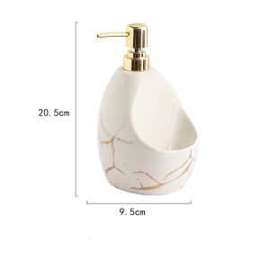 HH08-15 ขวดปั๊มลายหินอ่อนสีทองพร้อมช่องใส่สบู่ F4-4