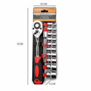 12Pcs Set Heavy Duty Ratchet Wrench Socket Spanner Tool Set Tools / Sepana Alatan Tangan Soket Tahan Lasak