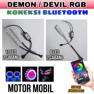 LAMPU LED DEMON RGB / DEVIL RGB KONEKSI BLUETOOTH HP ANDROID/IP