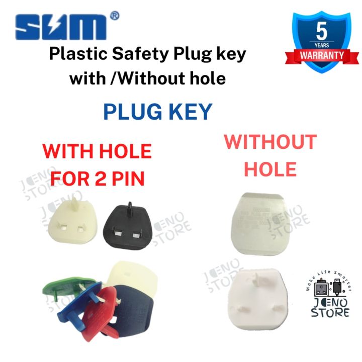 SUM 2 Pin Plug Key Multi Colour Adapter TV Monitor Switch Socket Plug