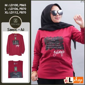 KAOS ZOLAQU TERBARU 2024 Baju Wanita Kekinian Atasan Jumbo Merah Marun Official Store Agen Resmi ZLQ