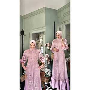 BEST SELLER - Nirmala Dress  Bahan Silk mix Brukat Premium / Gamis Wanita Terbaru 2023 / Gamis Kondangan Mewah Elegan / Dress Muslim / Fashion Wanita Muslim