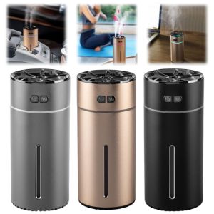 MICACOH 300ml Car Air Humidifier 2 Spray Mode Creative LED Aroma Diffuser Atmosphere Light Large Fog Volume Mini Aromatherapy Machine Bedroom Ornament