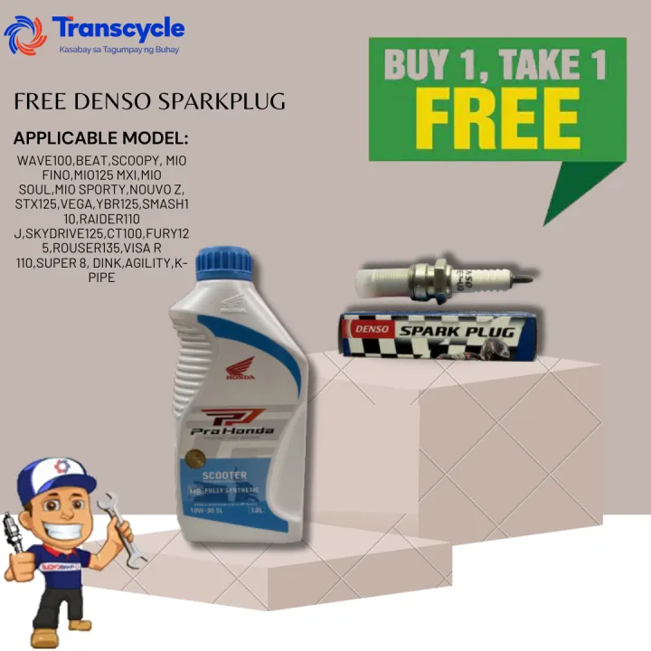 Original Pro Honda Fully Synthetic with Denso Spark Plug (Long Thread ...