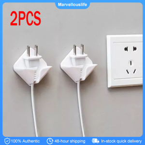 2pcs Wall Storage Hook Punch-free Power Plug Socket Holder Plug Organizer Rack