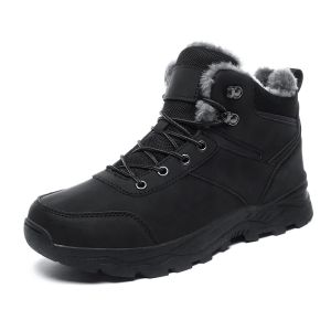 XueChur Super Warm Winter Snow Boots With Fur Plus Size 46 47 48 Hiking Boots Men Non-slip Outdoor Ankle Boots Men High Top Warm Shoes