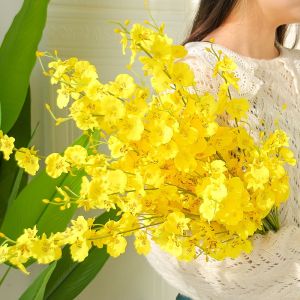 1PCS Artificial Oncidium Artificial Flower Fake Flowers Home Table Decor