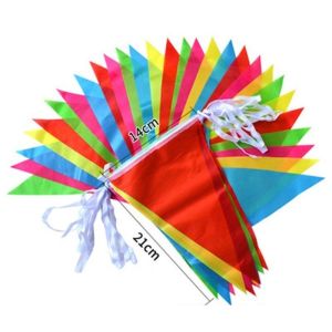 80M Fiesta Flag Multicolor Bunting Triangle Flags Decorations Tool for Birthday Party Grand Opening