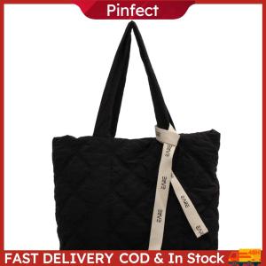 Puffer Quilted Tote Bag Casual Nylon Shoulder Bag Lightweight Gym Yoga Bag for College Office Clinical Gym